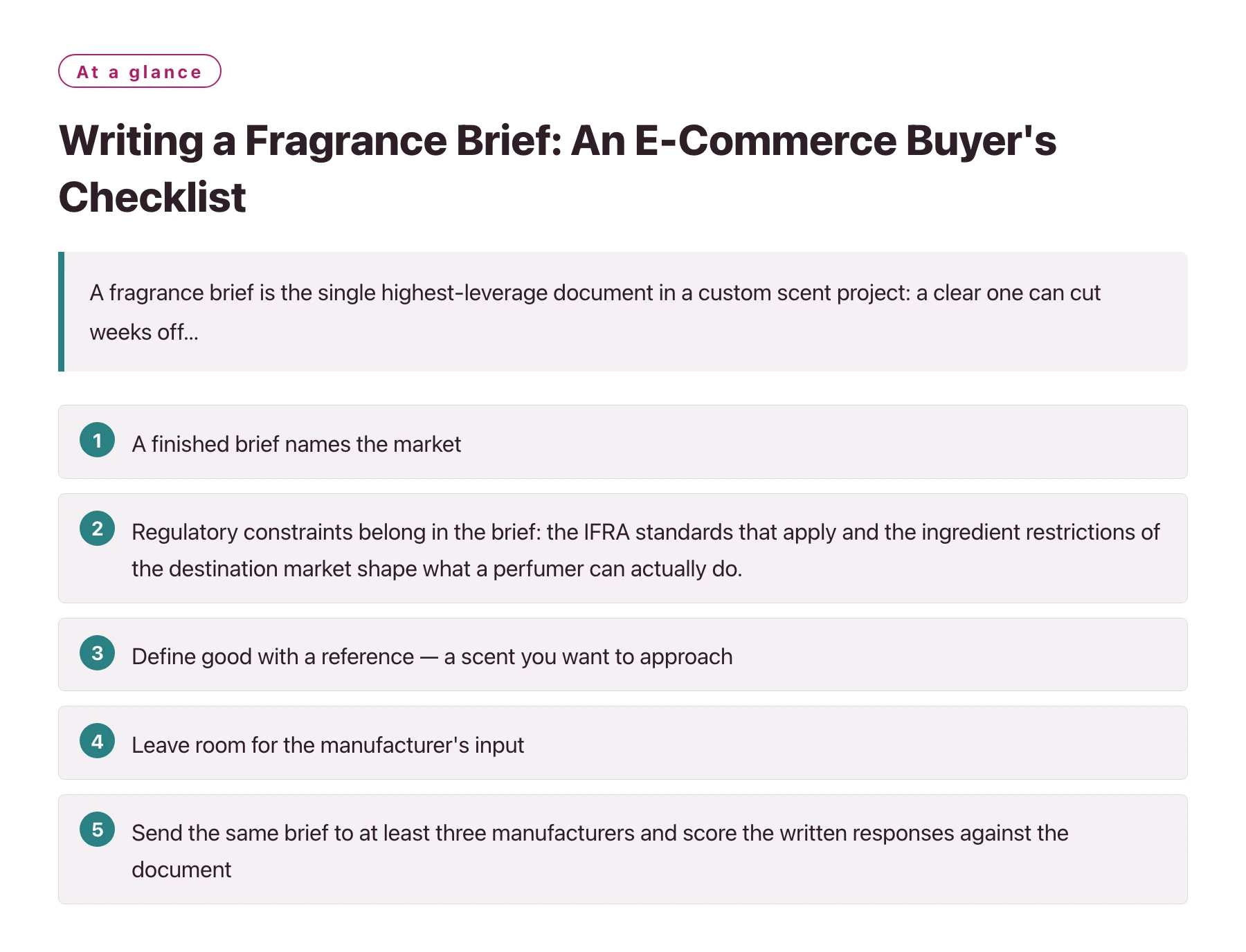 Writing a Fragrance Brief: An E-Commerce Buyer's Checklist——全文要点速览